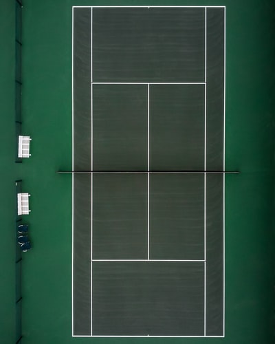 Green tennis court
